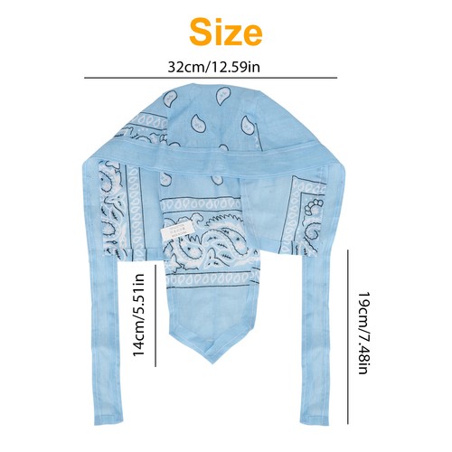 6Pcs Biker Head Wrap Skull Cotton Hat Motorcycle Hip Hop Bandana Breathable Caps