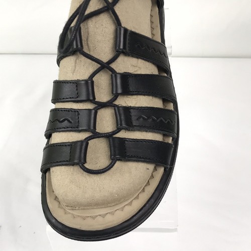 Dansko Black Leather Gladiator Sandals Women's sz40 Lace Up Comfort