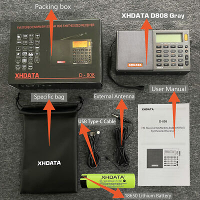XHDATA D-808 Old Version Portable Digital Radio FM ST/SW/MW/LW/SSB /AIR RDS
