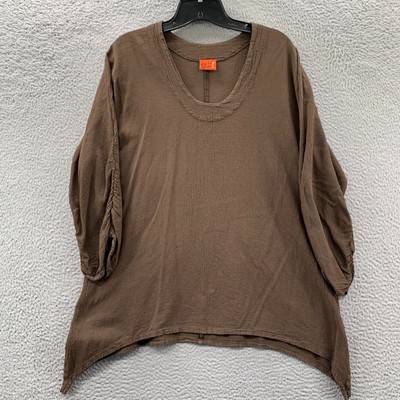OH MY GAUZE! Blouse Womens Size 2 / Large-XL Top 3/4 Sleeve Brown