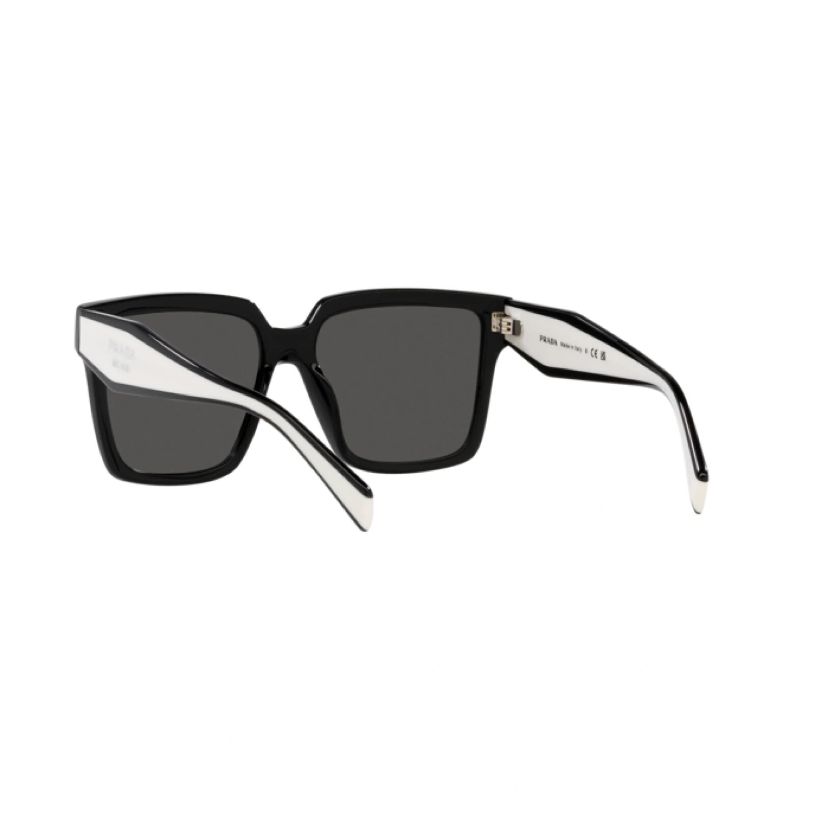Pre-owned Prada Pr 24zs 1ab5s0 Black- Dark Grey Len's Women's Sunglasses 56mm Authentic In Gray