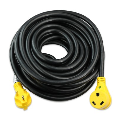 50' Ft Foot 30A Amp RV Extension Cord Trailer Motorhome Camper Supply Cable 