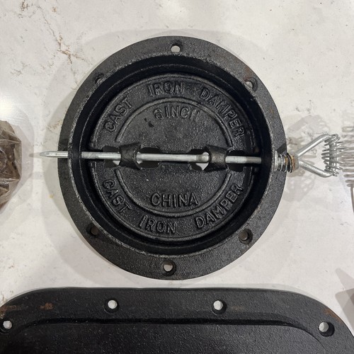 US Stove Barrel Camp Stove Kit Rustic Heavy-Duty Cast-Iron Portable 6 In. Flue