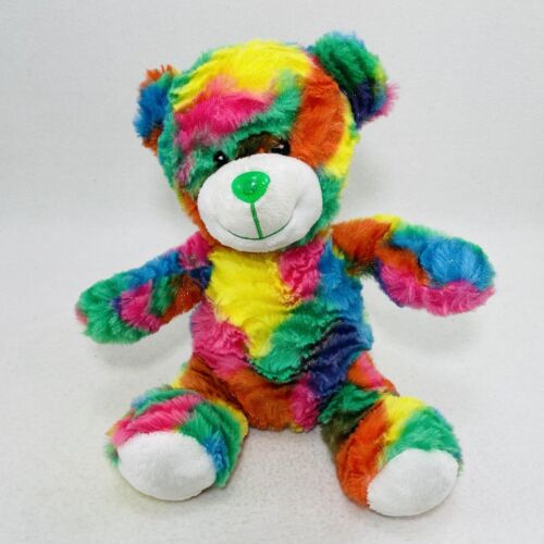 Totally Teddies Colorful LGBT Pride Rainbow Bear Plush 10” Self Sit Green Nose