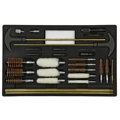 For Universal Gun Cleaning 32 Piece Wood Box Parts Organizer