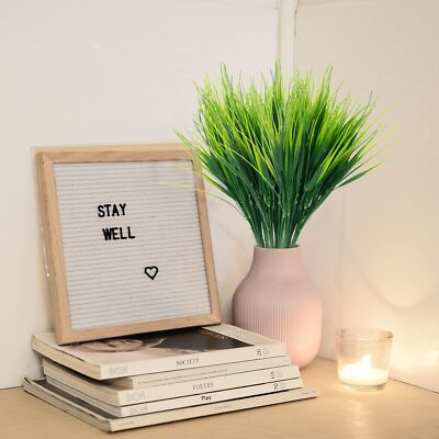 5pc Artificial 7 Branch Spring Grass Plant Plastic Faux Greenery For Garden Deco