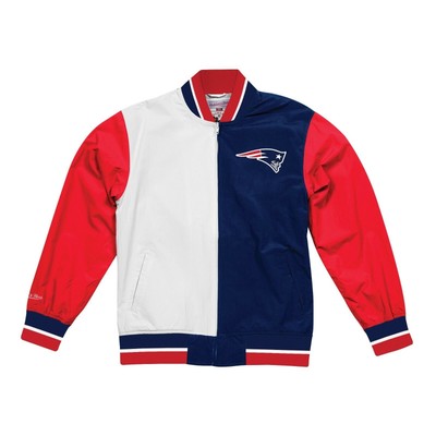 Mitchell & Ness White NFL New England Patriots Team History Warm Up Jacket 2.0