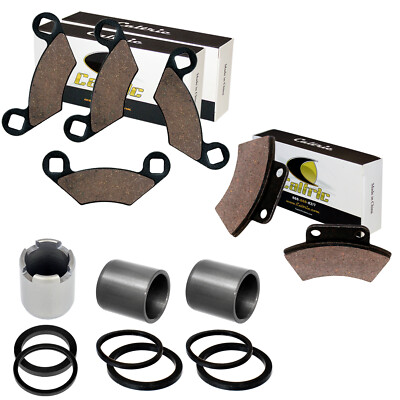 Front Rear Brake Caliper Piston And Pads For Polaris Sportsman 500 4X4 1996-1997