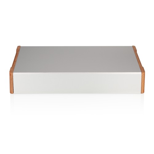 Aluminum Chassis Amplifier Case Wooden Side Panel Box Enclosure DIY House Silver