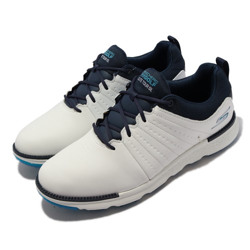 Мужские кроссовки Skechers Go Golf Elite-Tour SL White Blue без шипов для гольфа 214004-WNV