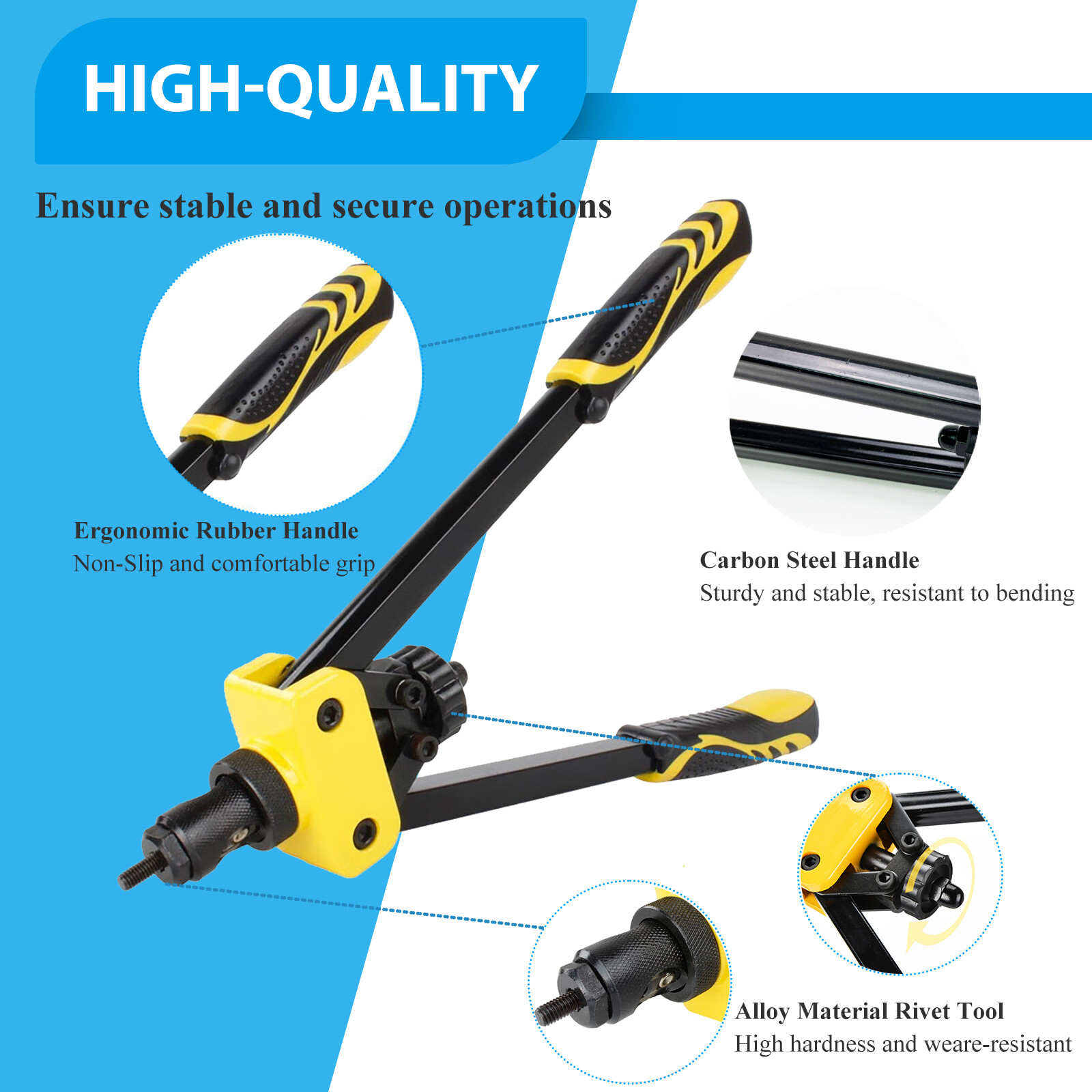 Hand Rivet Gun Threaded Insert Riveter Kit Pneumatic Tool Pop Nut Airplane Car