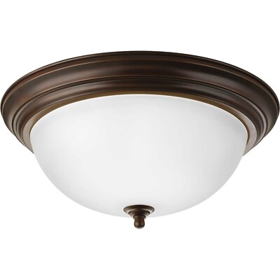 Progress Lighting P3926-ET Dome 15''W 3 Light Flush Mount Ceiling - Bronze