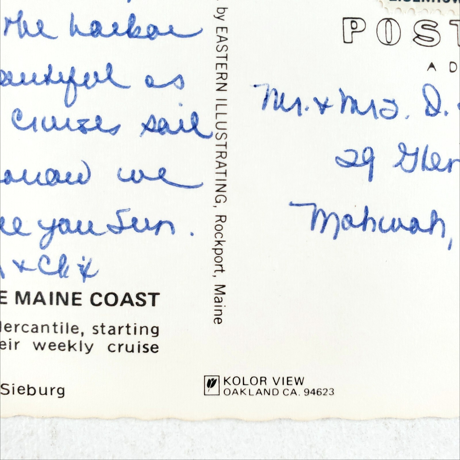 Maine Windjammer Sailboat Schooner Postcard 1980s Sailing Ship Camden Boat A2485