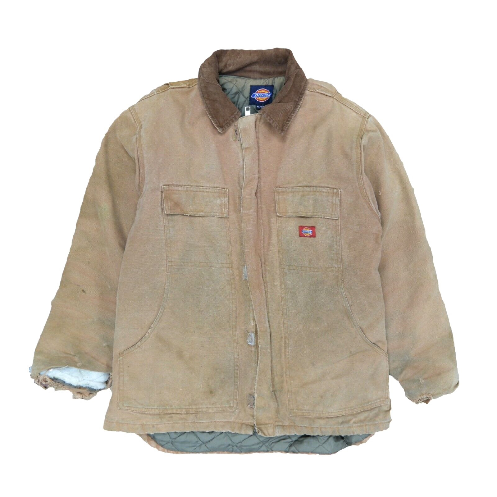 Vintage Dickies Canvas Work Jacket Size XL Brown Insulated