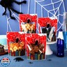 Teenyyou 50 Pcs Spider Party Favors Bags Stand up Spiderweb Pouch Treat Gift Bags with Transparent Window for Cookie Candy Goodies for Halloween Party Supplies, 8 x 6.5 x 2.5 Inch