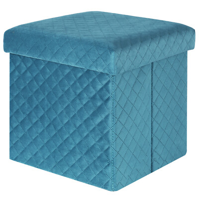 Folding Storage Ottoman Velvet Foot Rest Stool Storage for Bedroom Living Room