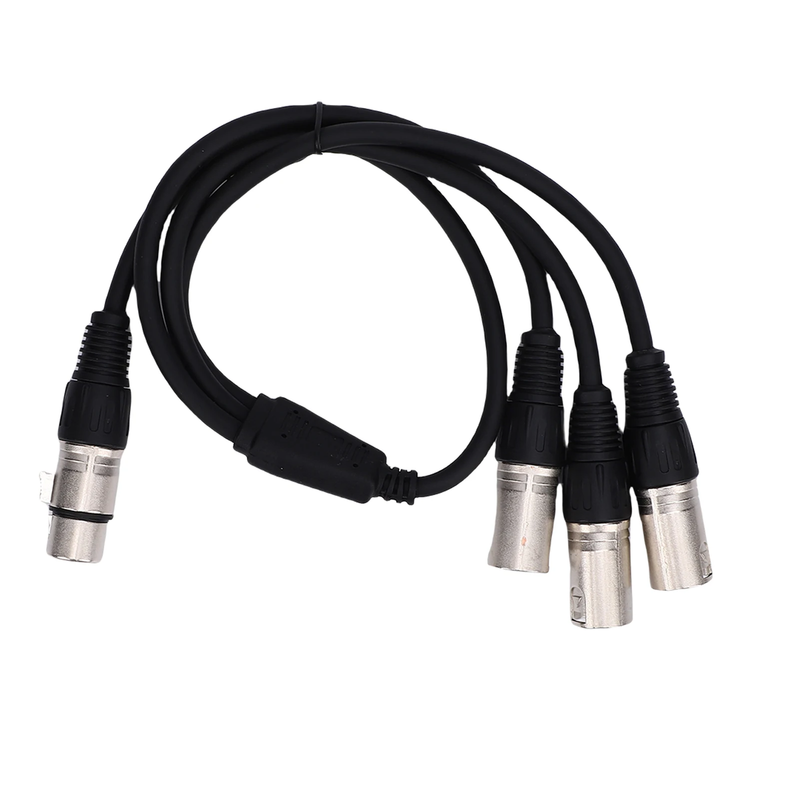 3 Pin XLR Female to 3 Male Y Splitter Cable 2FT Balanced 3 Way XLR Splitter Cabl