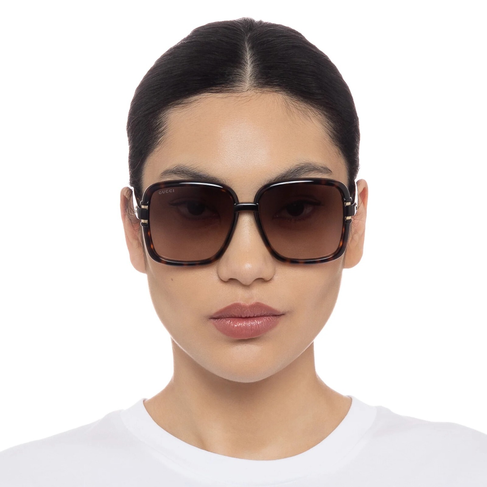 Pre-owned Gucci Gg1066s 002 Havana Brown Gradient Butterfly Women Sunglasses