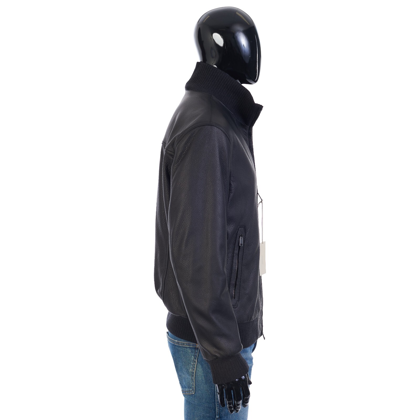 BRIONI BRIONI 6995$ ICONIC BLACK LEATHER BOMBER JACKET