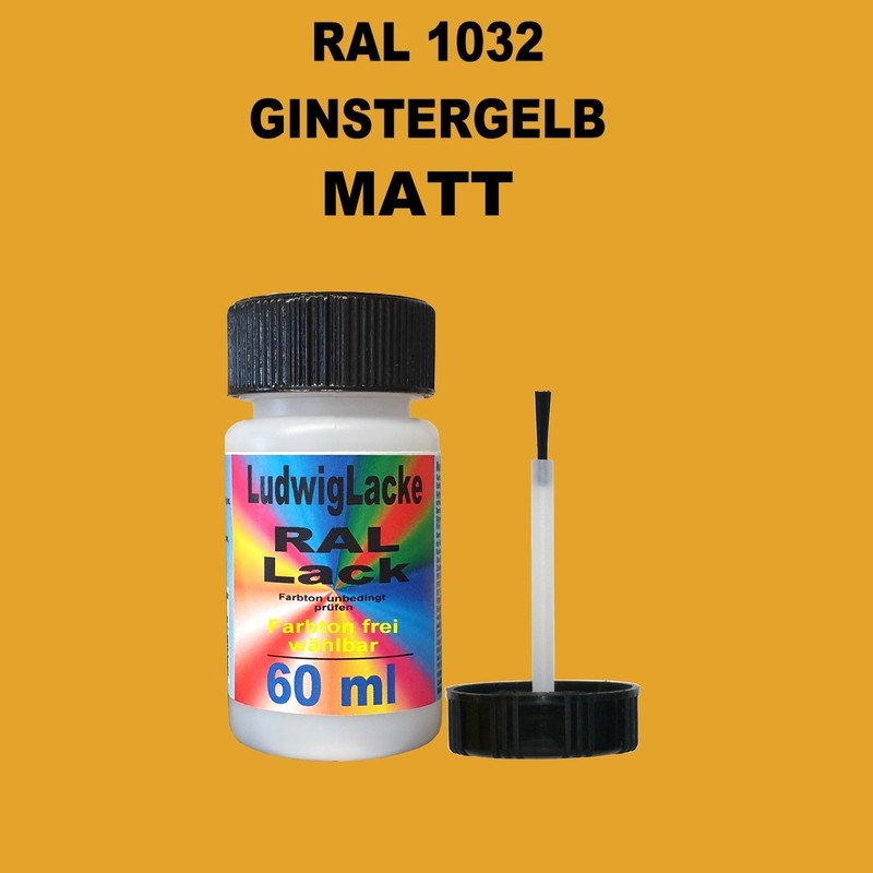 Ral 1032 Jaune Ginseng Mat Tube De Peinture 60ml Avec Pinceau