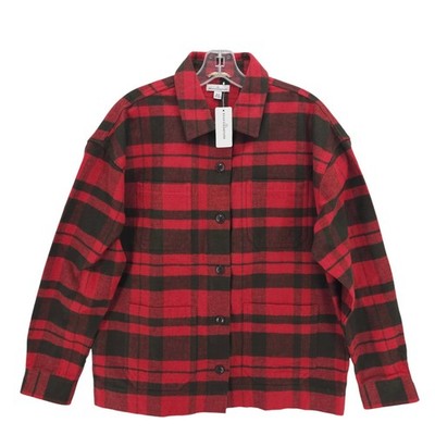 LL BEAN Women's Signature Chamois Shirt Jacket Red Plaid Archive 1958 Sz MEDIUM
