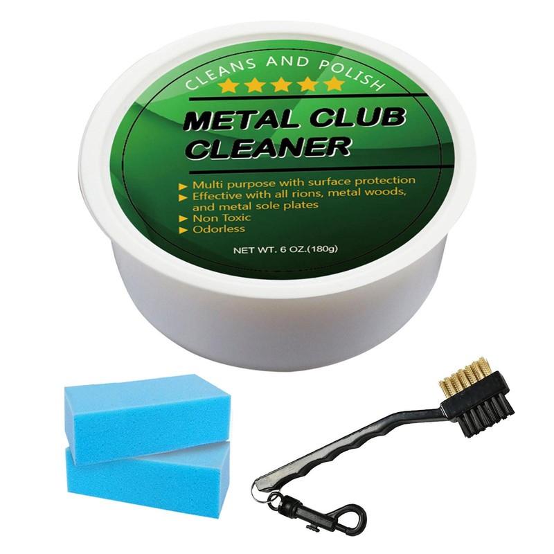 Golf Club Cleaning Kit Iron Drivers Metal Face Grips Polish Brush Groove Cleaner