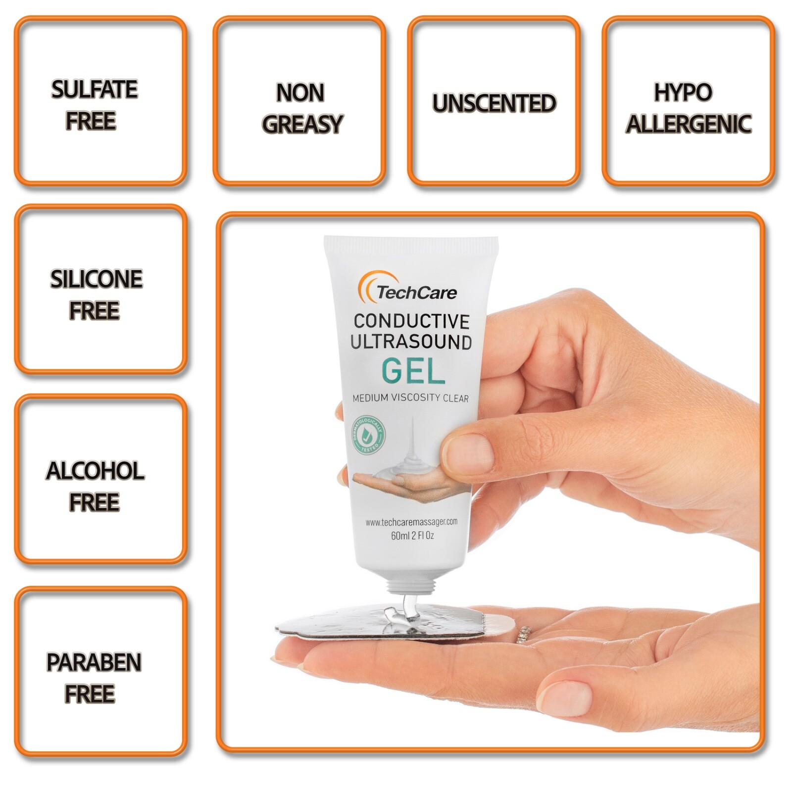 Conductive Gel Ultrasound Gel For Tens Unit Replacement Pads Clear