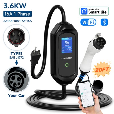 AFYEEV 3600W Portable Type1 SAE J1772 Electric Car Charger EVSE Charging Cable