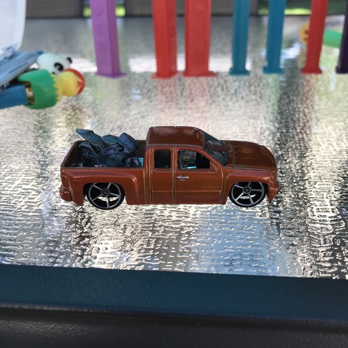 Chevy Silverado Loose Orange Low Rider With Bike Displayed Only