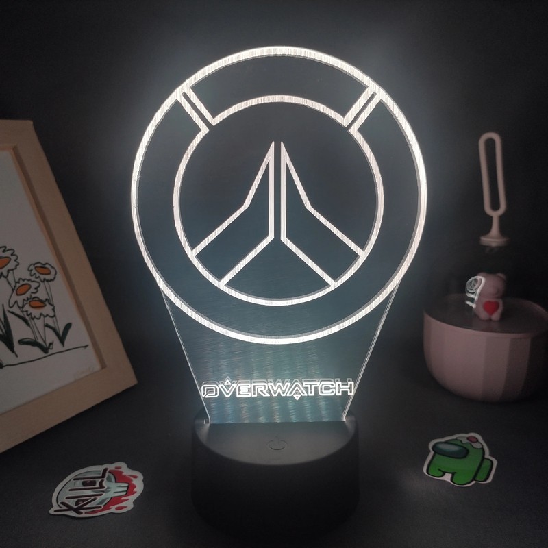 Overwatches OW Game LOGO Mark 3D Lamps Led Neon RGB Night Lights Birthday Gift f