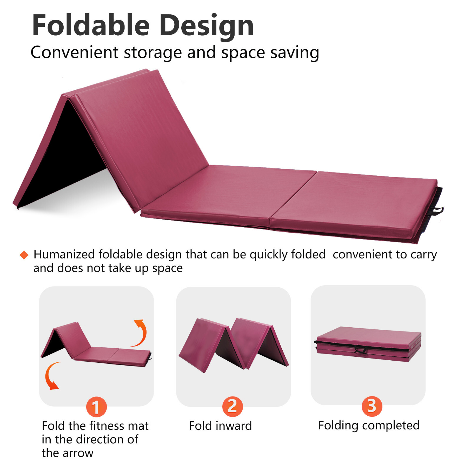 All color 4"x8"x2" Thick Folding Panel Gymnastics Mat Gym Fitness Exercise Mat