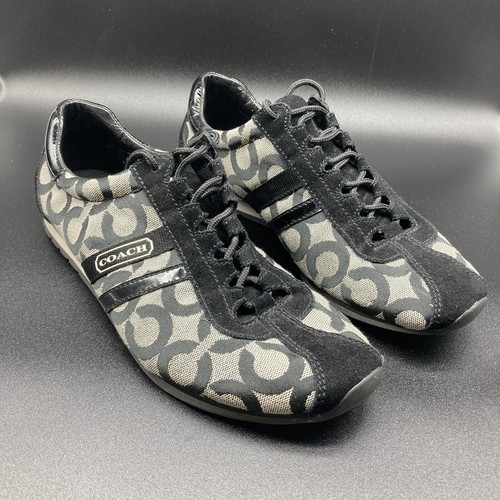 Coach “Kathleen” Sneakers Signature “C” Design, Black Suede