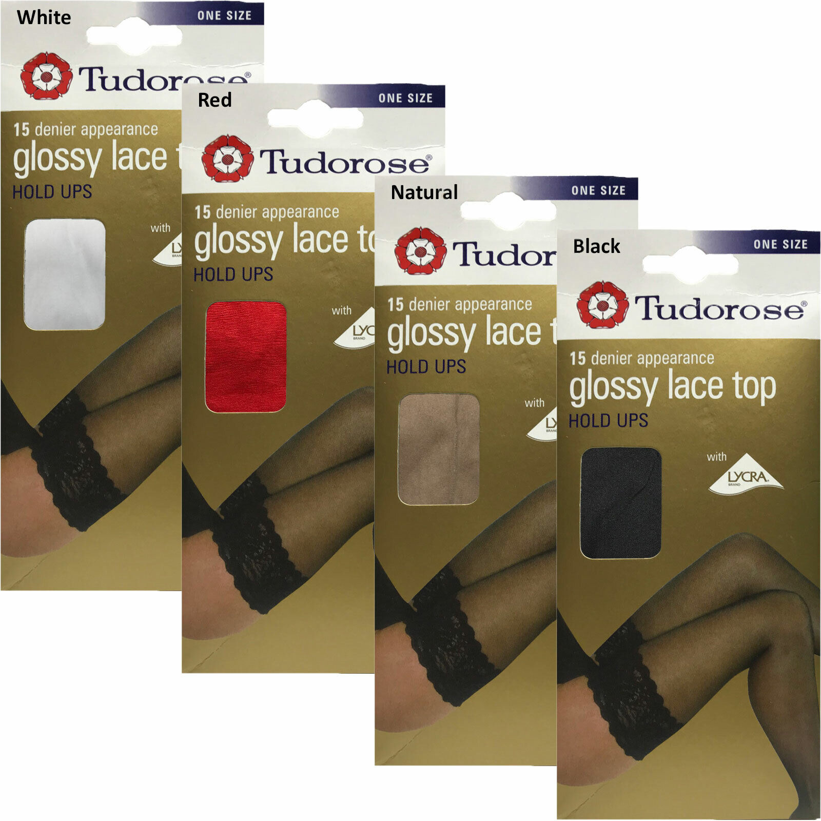 Tudorose 15 Denier Glossy Lace Top Hold Ups Sheer Lycra Stockings Lacey sexy eBay