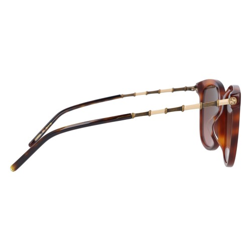 Pre-owned Gucci -gg0655sa 003 Cateye Sunglasses Havana/antique Gold Brown Gradient