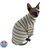 Turtle Neck Vintage Stripes Sphynx Hairless Cat Cotton T-Shirts Pet Clothes Vest Kitten Shirts Sleeveless, Cats and Small Dogs Apparel (Light Blue, (7-8.8 lbs))