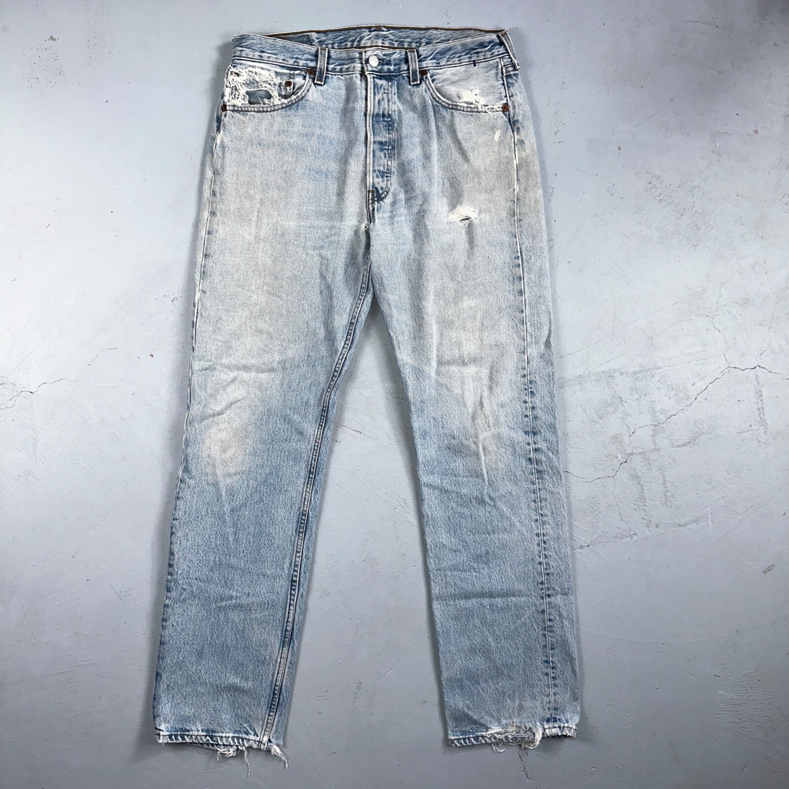 Levis 501 Vintage 90s USA XX Straight Leg Jeans Blue Light