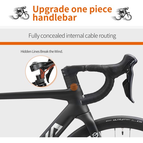 Disc Brake Road Bike Carbon Fibre Integrated Frame with SHIMANO 18 Speeds