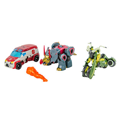 Hasbro Transformers Animated Oil Slick Snarl (Slag) Dinobot & Ratchet Fig 3P Lot
