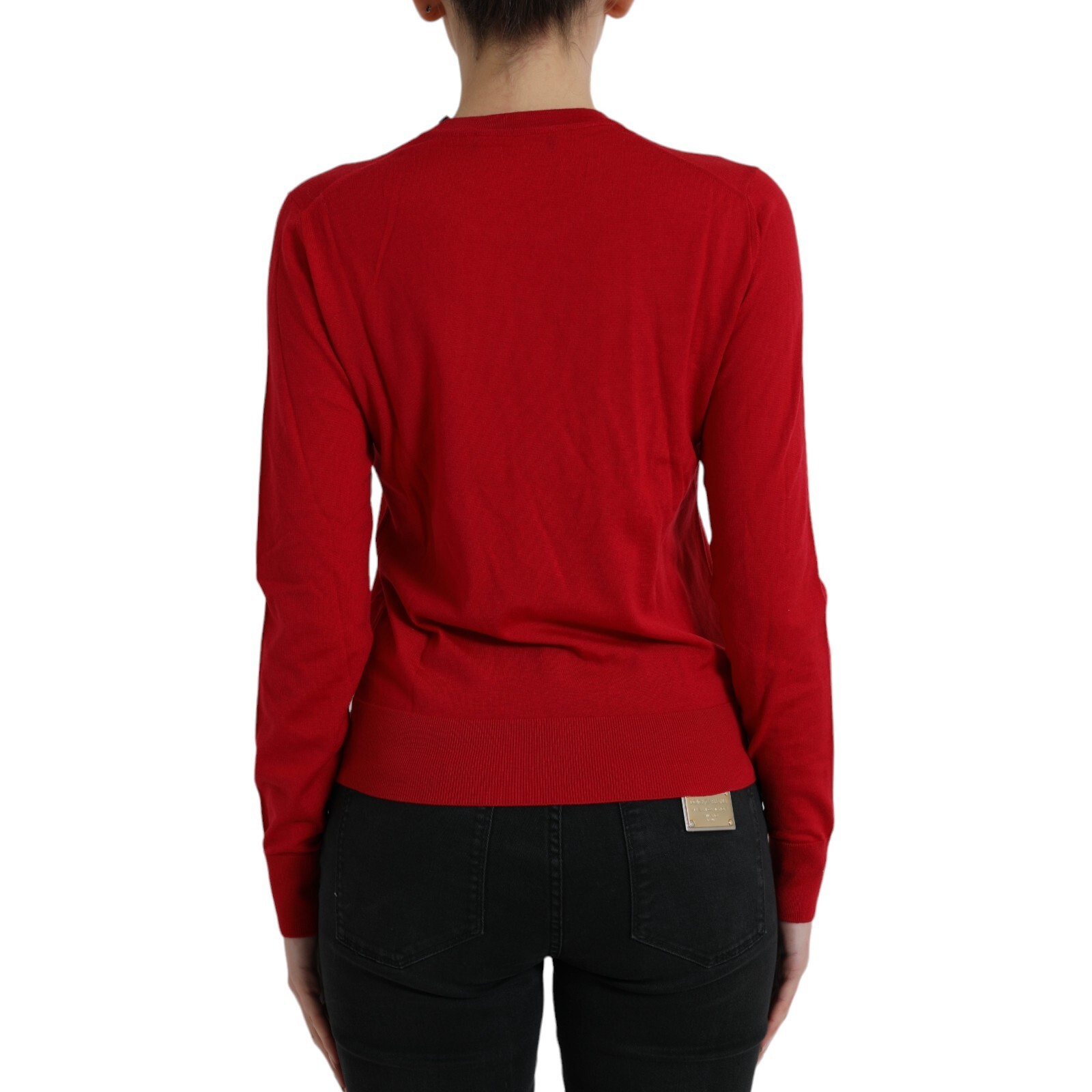 Pre-owned Dolce & Gabbana Sweater Pullover Red Wool Knitted Crew Neck It40/us6/s 670usd