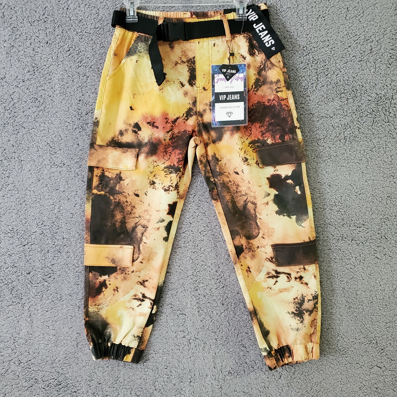 VIP Jeans Orange Black Camo Ankle Length Joggers Stretch Cargo Pant  (variation) | eBay