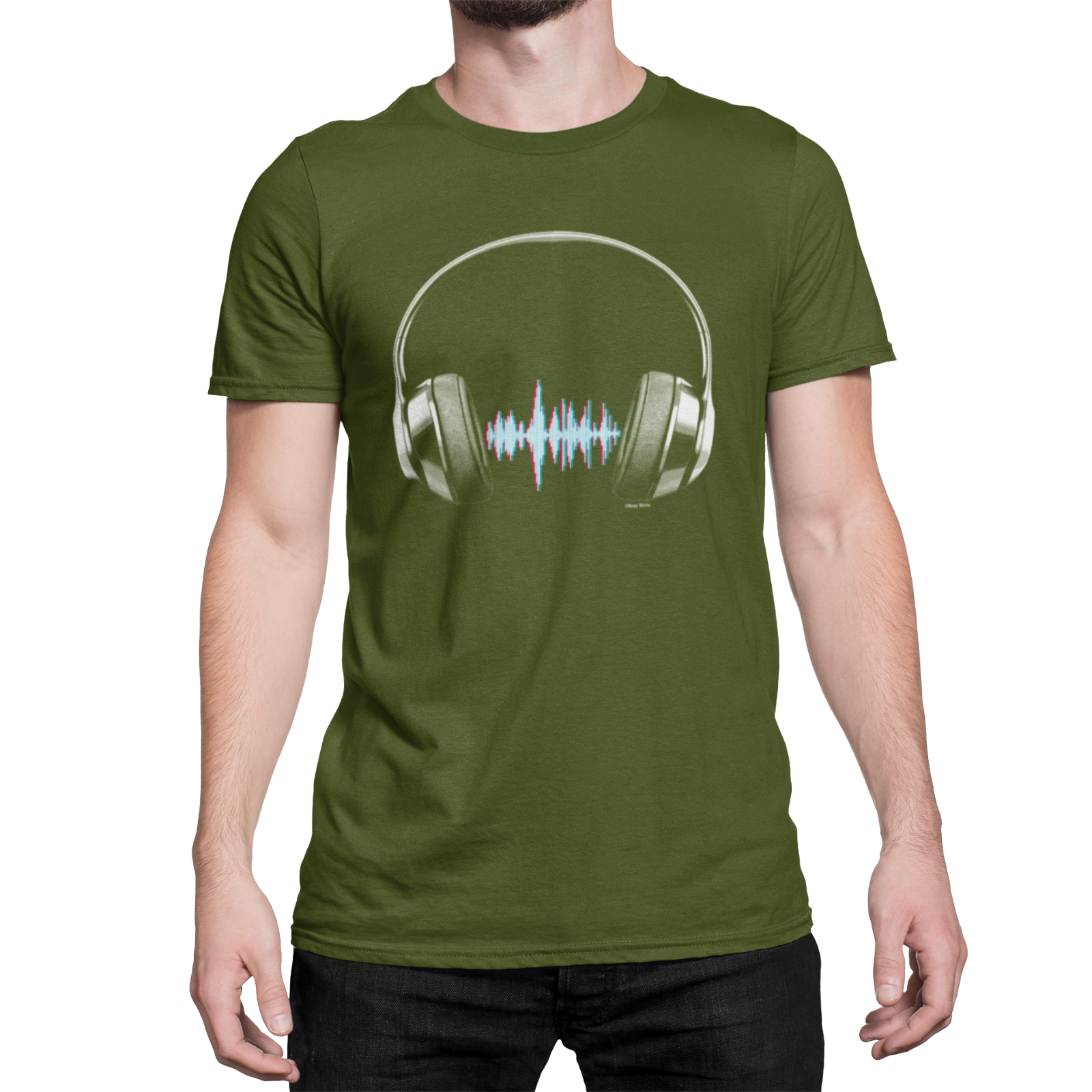 Mens Music TShirt HEADPHONES EQUALISER DJ Electronic Rock Rave Dance