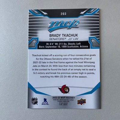 2022 Upper Deck MVP #203 Brady Tkachuk High Number SP