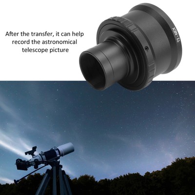 T Mount Metal Telescope Adapter For E Mount Mirrorless Camera Black