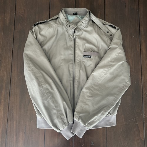 Members Only Jacket Size 44 Mens Vintage Gray Bomber Jacket