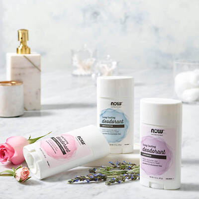 NOW FOODS Long-Lasting Deodorant Stick Rose + Ylang Ylang 2.2 oz