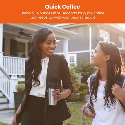 Chefman Single Serve Coffee Maker: K-Cup & Ground Compatible, Single Cup 6-12 oz