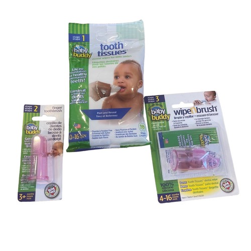 Baby Buddy Tooth Tissues Xylitol Teeth Wipe Babies Stage 1 2 3 Finger Toothbrush