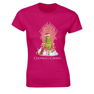 Christmas Is Coming Grinch Candy Cane Throne Funny Christmas T-shirt | Xmas Gift