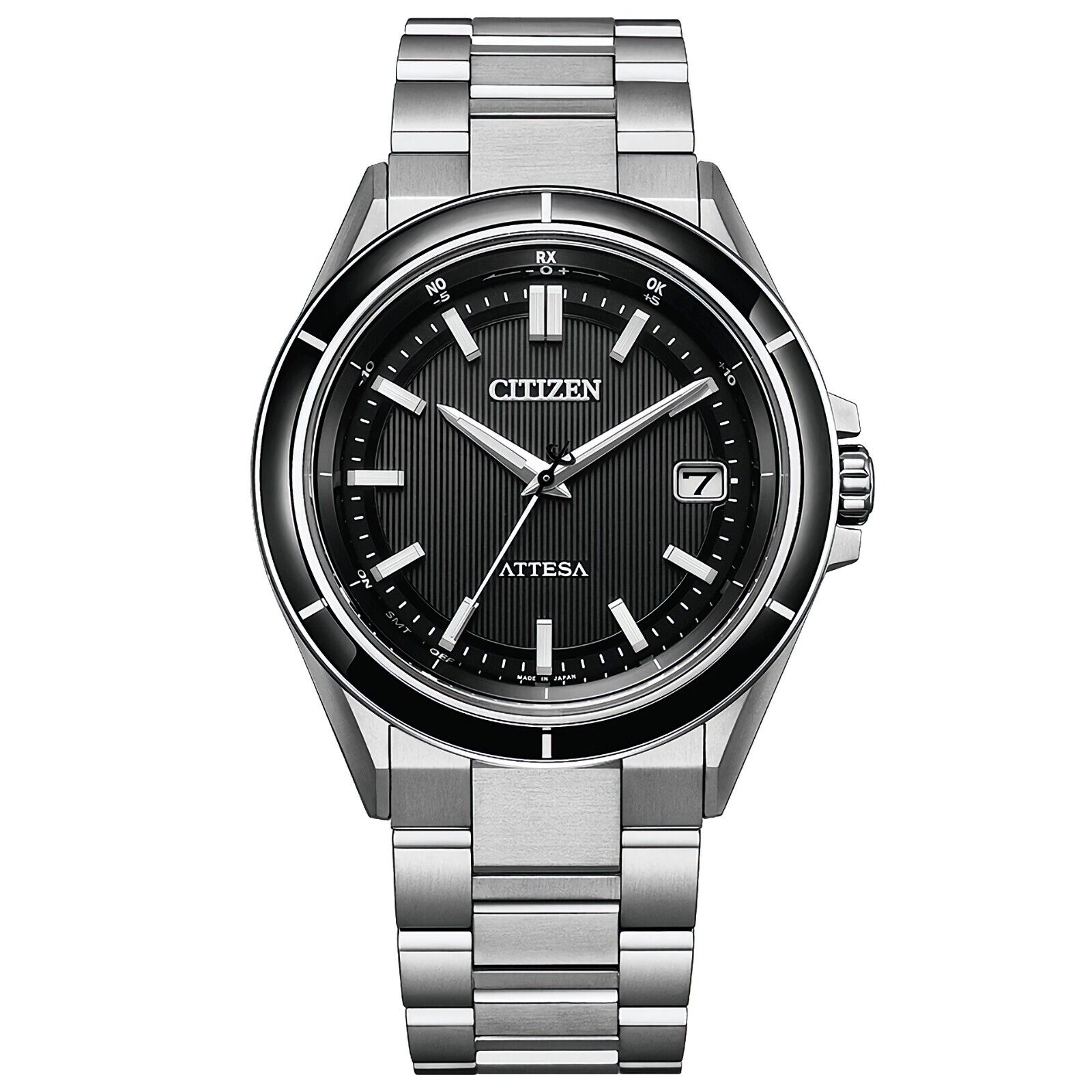Pre-owned Citizen Attesa Cb3030-76e Act Line Eco-drive Black Dial Titanium Radio Men Watch