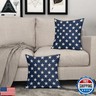 4th of July Patriotic Pillow Covers 18x18 Set of 2 Blue Star Americana Independence Day Outdoor Decorative Throw Pillow Cases Farmhouse Decor for Sofa Couch Bed Fourth July Holiday Decorations